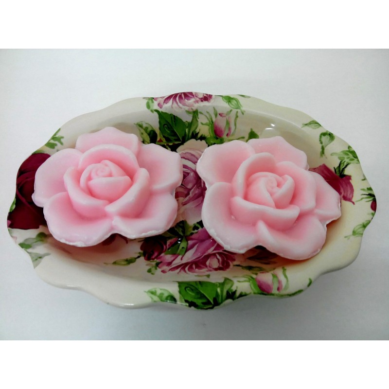 Porte savon+2 savons forme rose Porte savon+2 savons forme rose