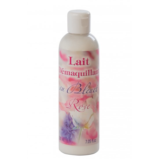 Lait démaquillant bleuet parfumé à la rose 200ml