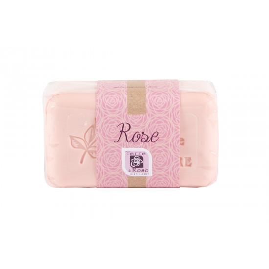 savon-a-la-rose 150g enrichie au beurre de karité-terre de rose
