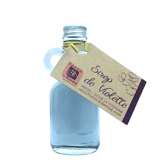 Mignonette de sirop de violette sans alcool 4 cl Terre de Rose