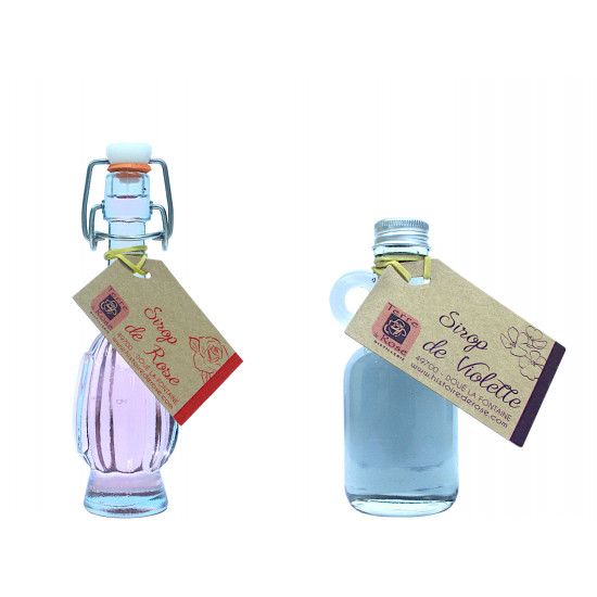 Mignonette de sirop sans alcool rose ou violette 4 cl Terre de Rose