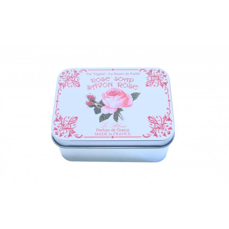 Savon rose dans sa boîte métal Savon rose dans sa boîte métal