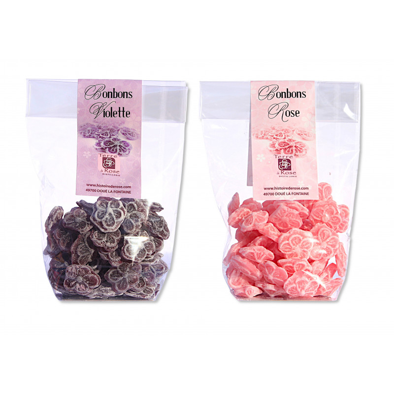 Bonbons rose ou violette 100g Bonbons rose ou violette 100g