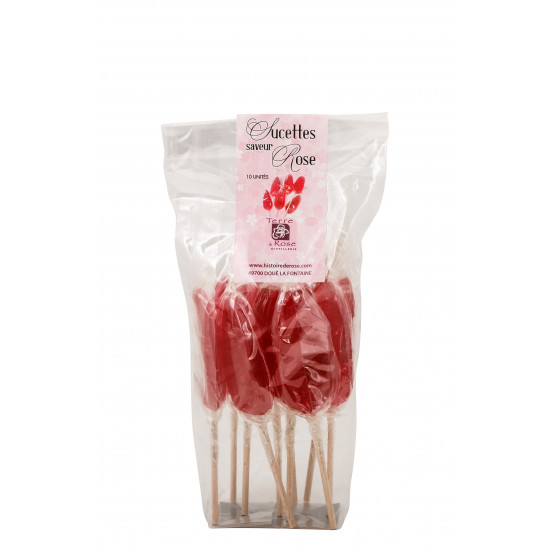 10 rose lollipops