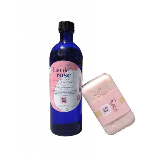 Eau de rose et grand savon parfumé à la rose (lot de 5)